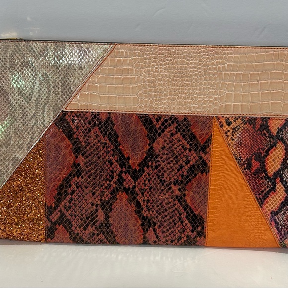Stella McCartney Papaya Oversize Clutch Bag Patch